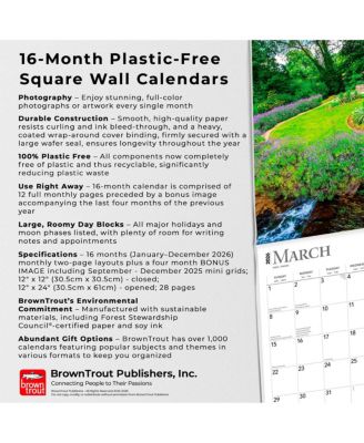 Country Gardens | 2026 12 x 24 Inch (Hanging) Monthly Square Wall Calendar | Plastic-Free
