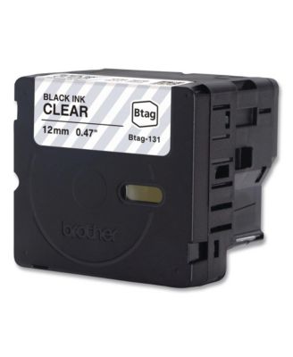 BTAG131 0.47 in. x 13.1 ft. Genuine P-Touch BTAG Label Tapes - Black on Clear