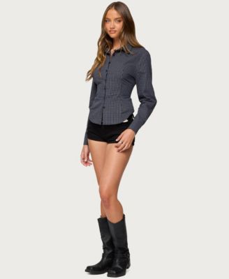 Women's Lisbet Checkered Button Up Shirt