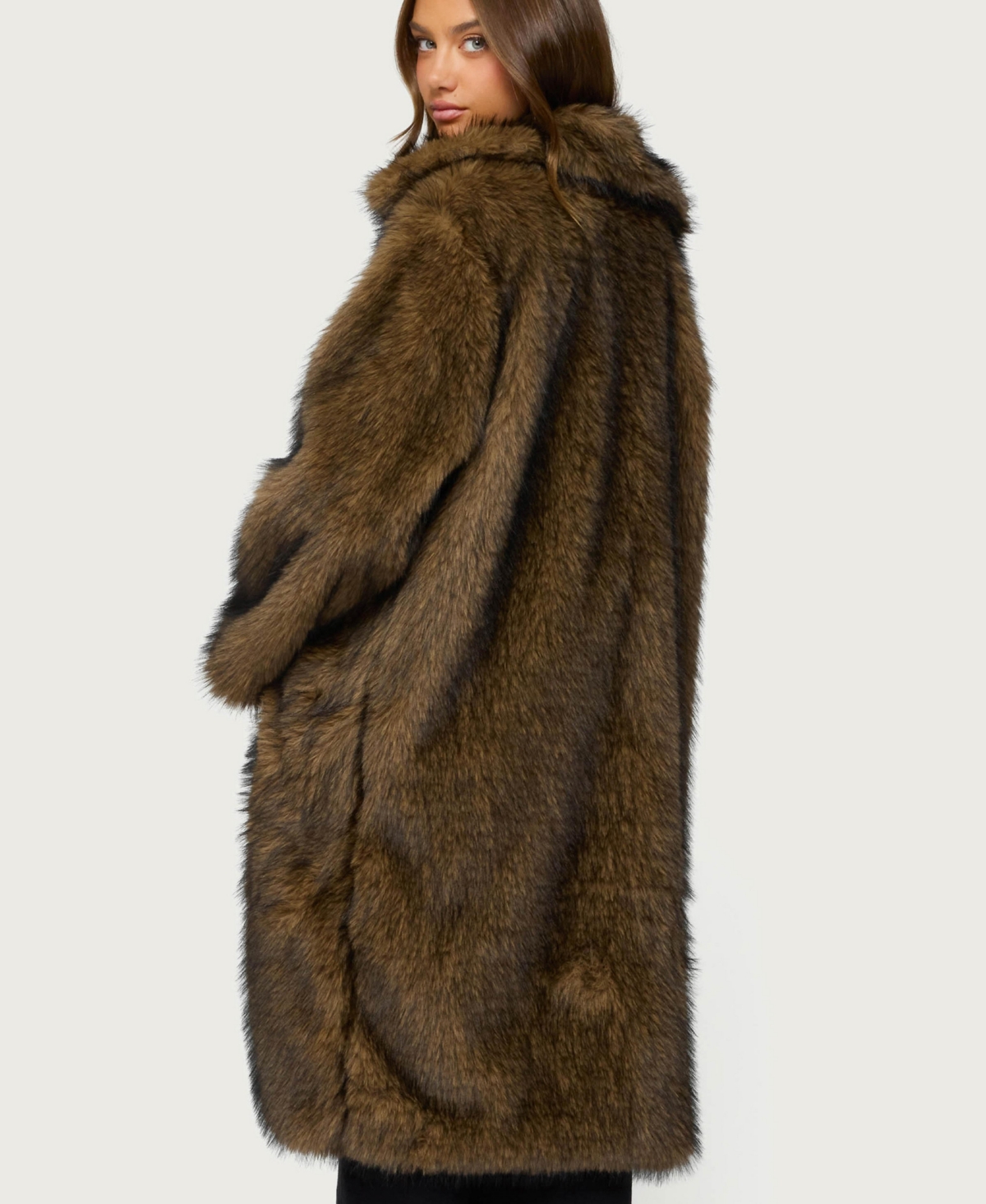 Edikted Women's Saphira Oversized Faux Fur Maxi Coat