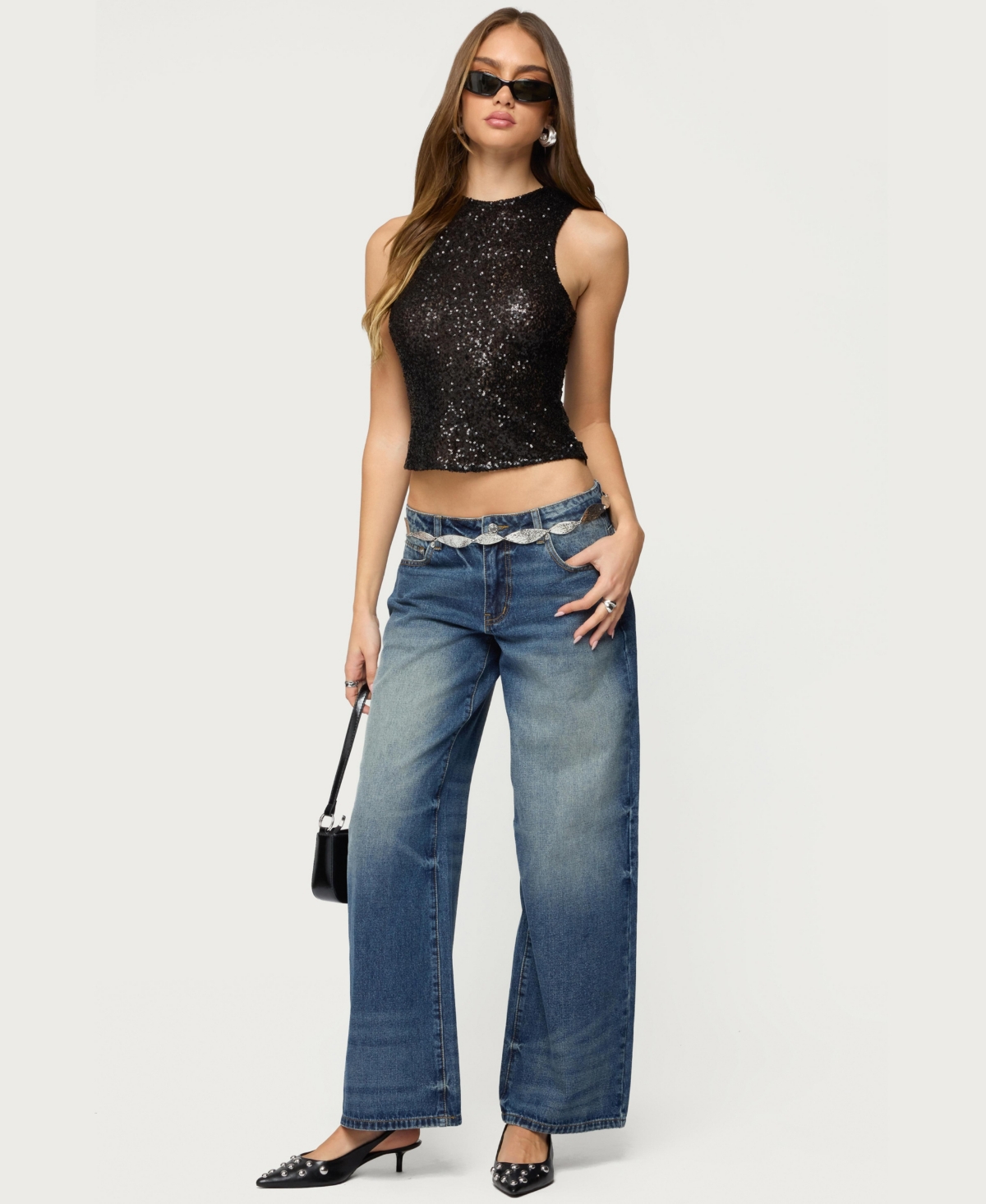 Edikted Women's Alexander Sequin Top