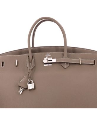 Birkin 40 Handbag Grey Togo with Palladium Hardware