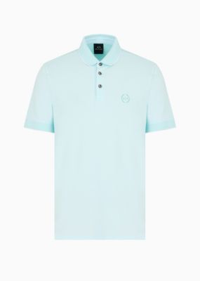 Men's Slim Fit Two-Tone Short-Sleeve Logo Polo Shirt