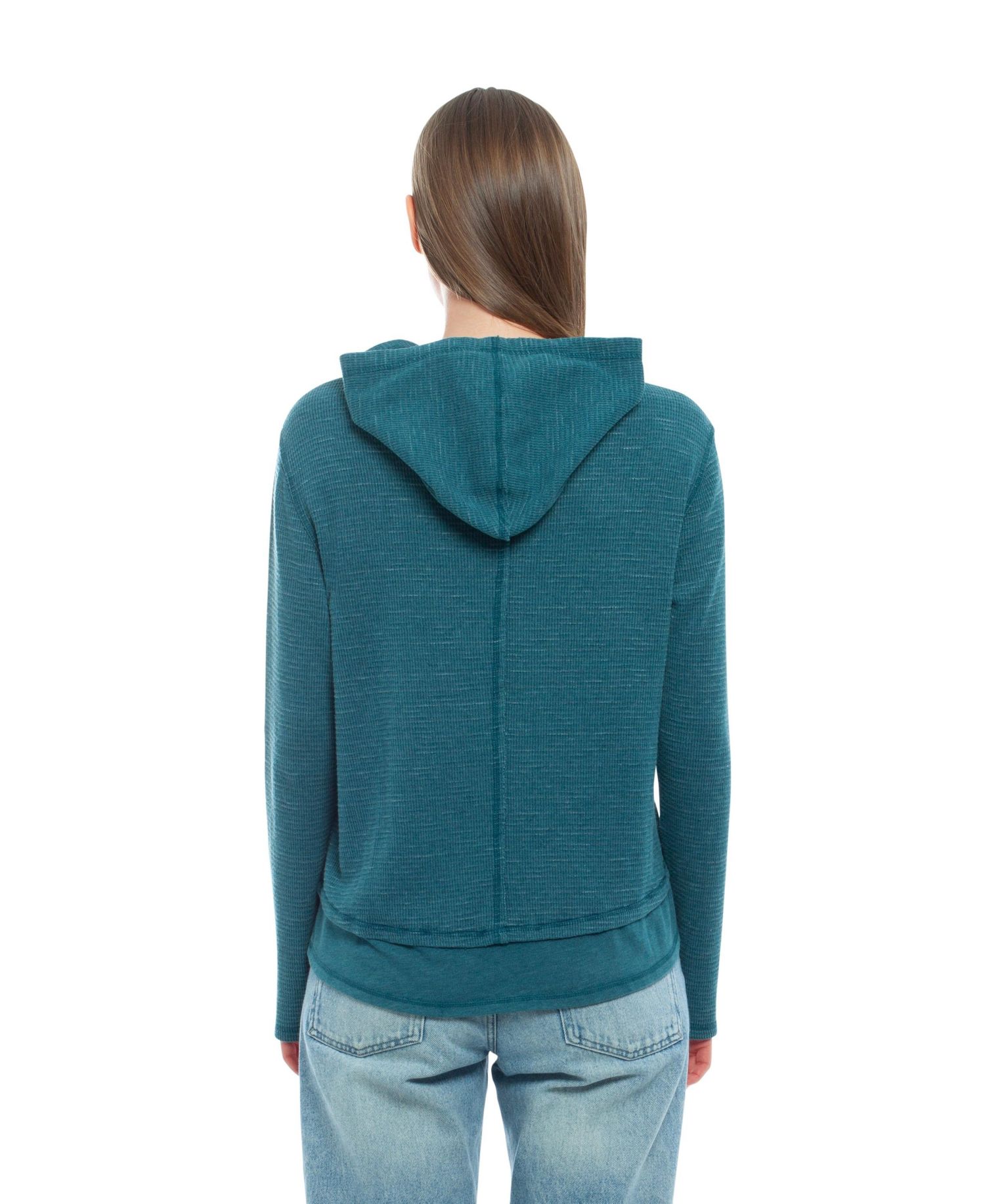 Women's Clothing Long Sleeve Double Peplum Hoodie