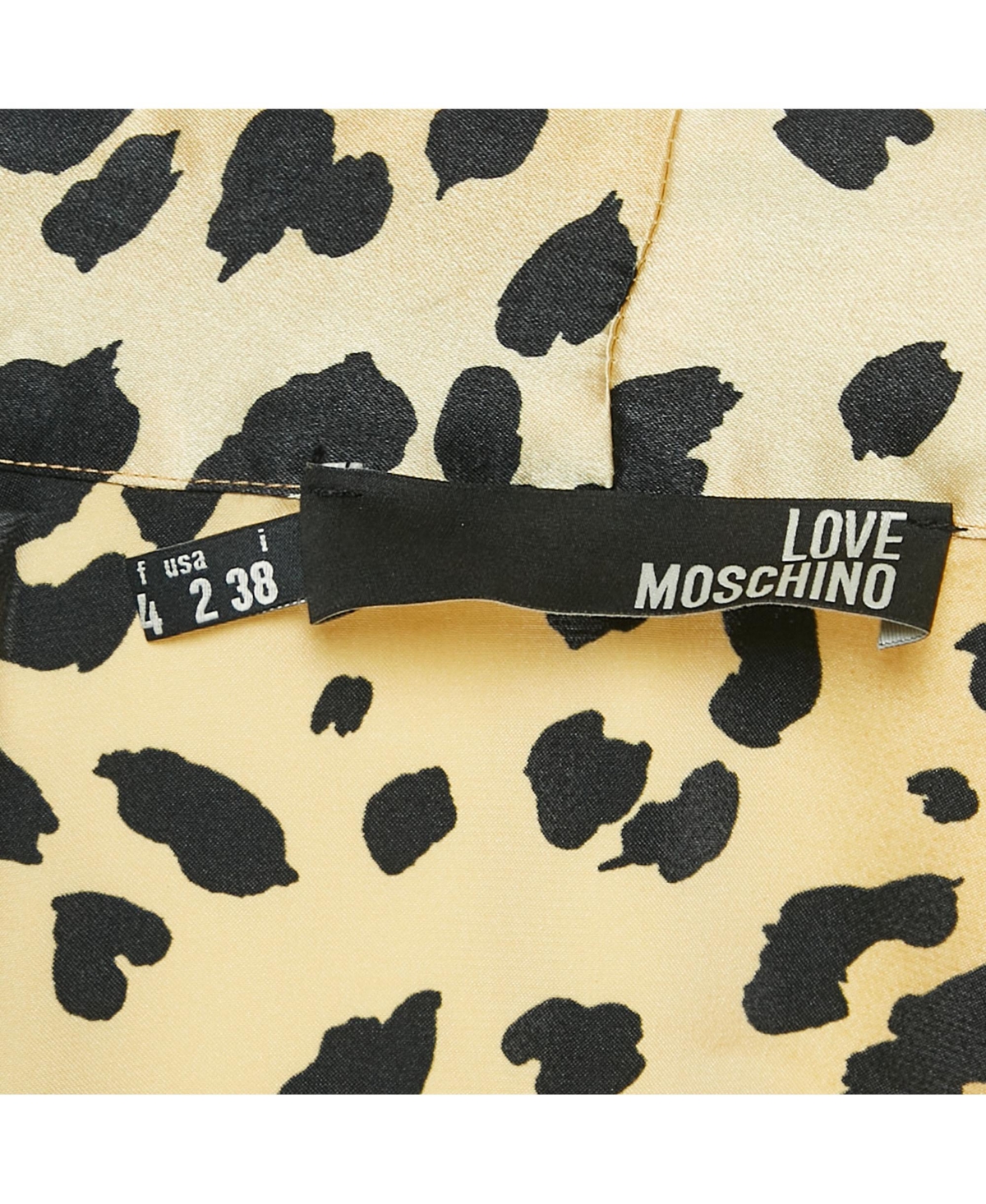 Pre-Owned Love Moschino Women's Brown Leopard Print Satin Mini Dress