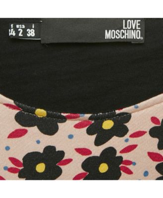 Women's Pink Floral Print Cotton Jersey Mini Dress