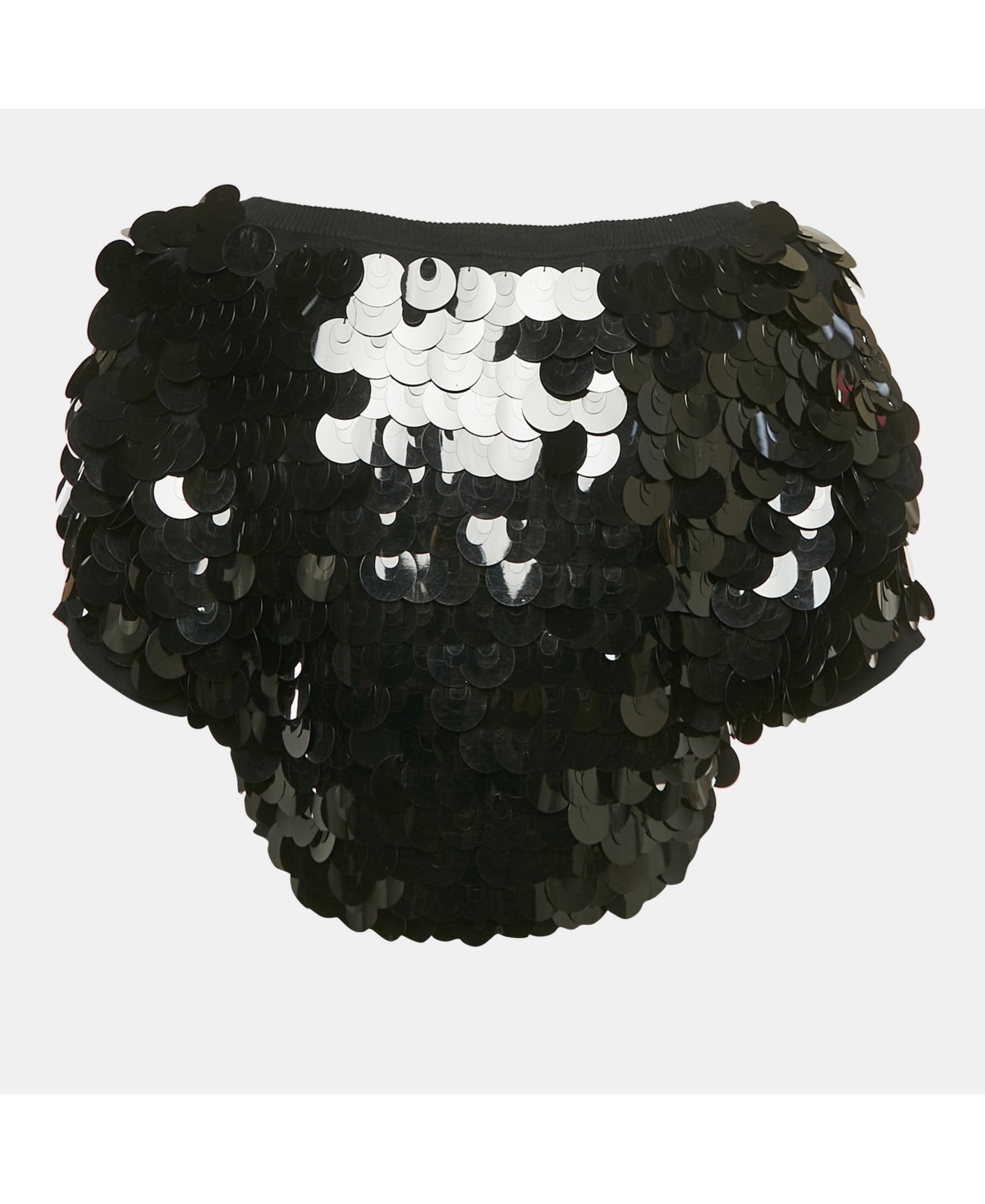 Pre-Owned Love Moschino Women's Black Sequined Knit Short Sleeve Cardigan