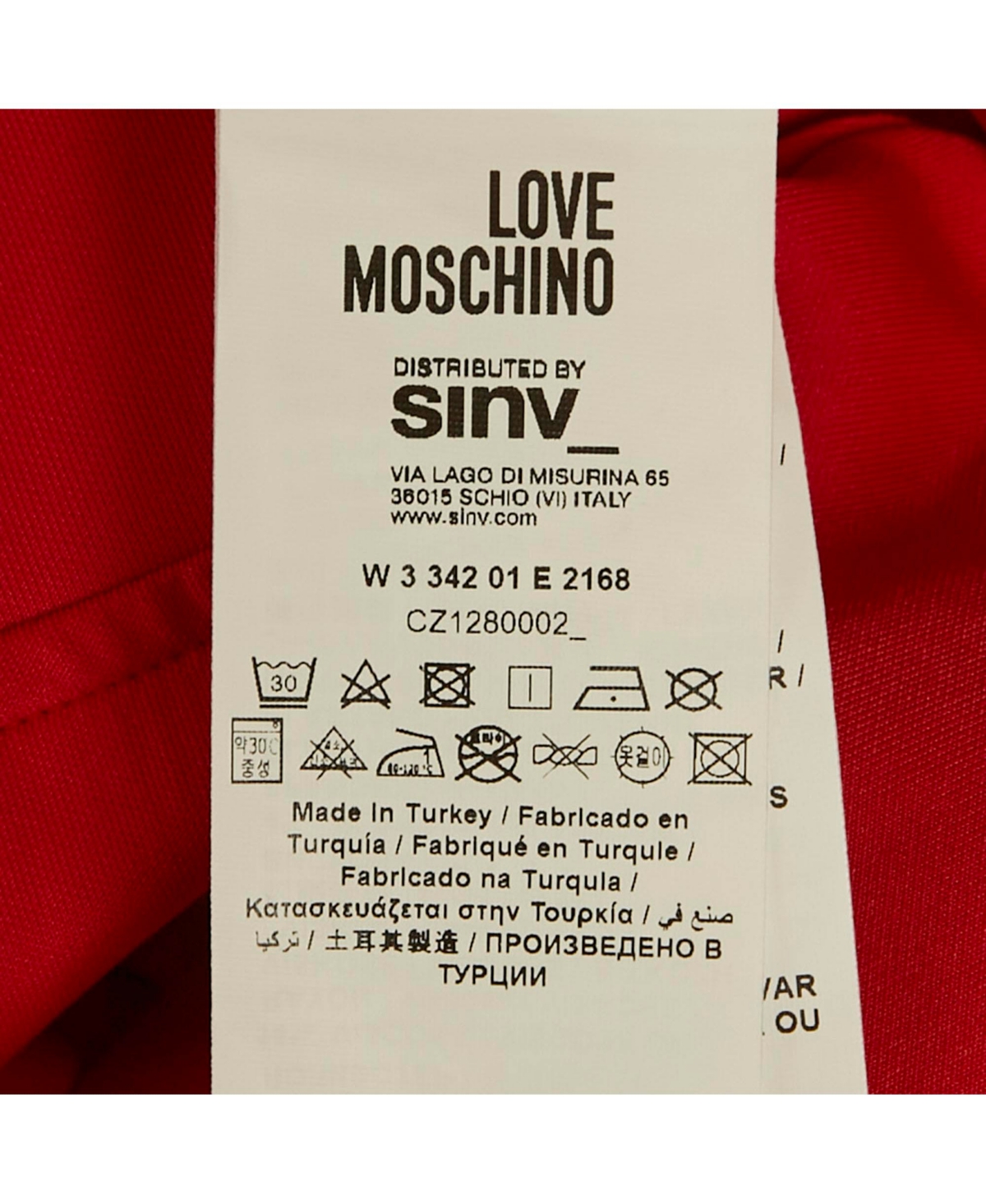 Pre-Owned Love Moschino Women's Red Logo Print Jersey Zip-Up Hoodie