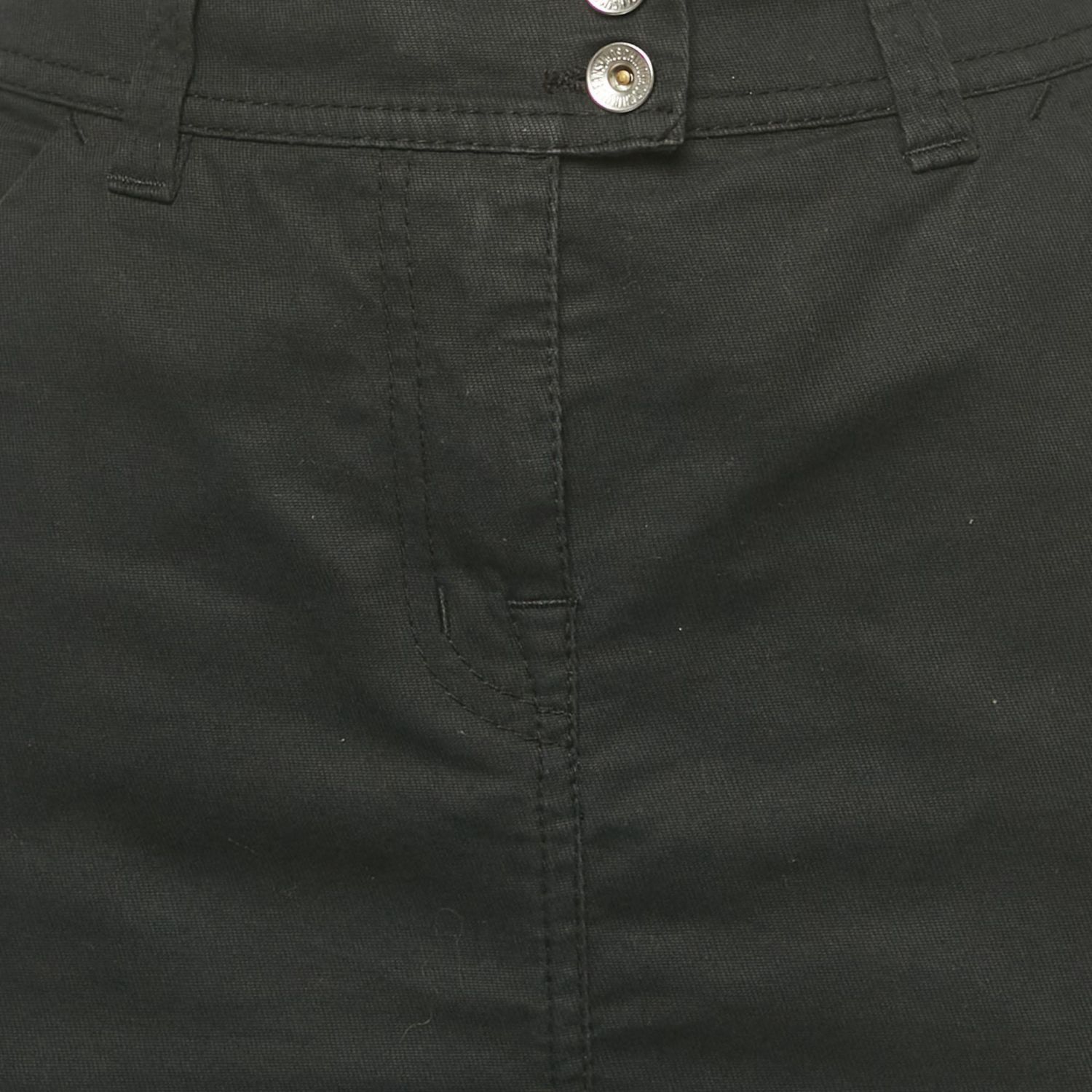Women's Jeans Black Cotton Logo Stud Detail Mini Skirt