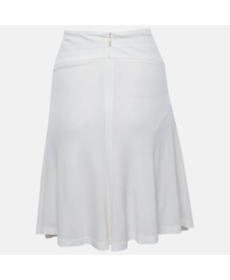 Women's White Jersey Embellished Mini Skirt