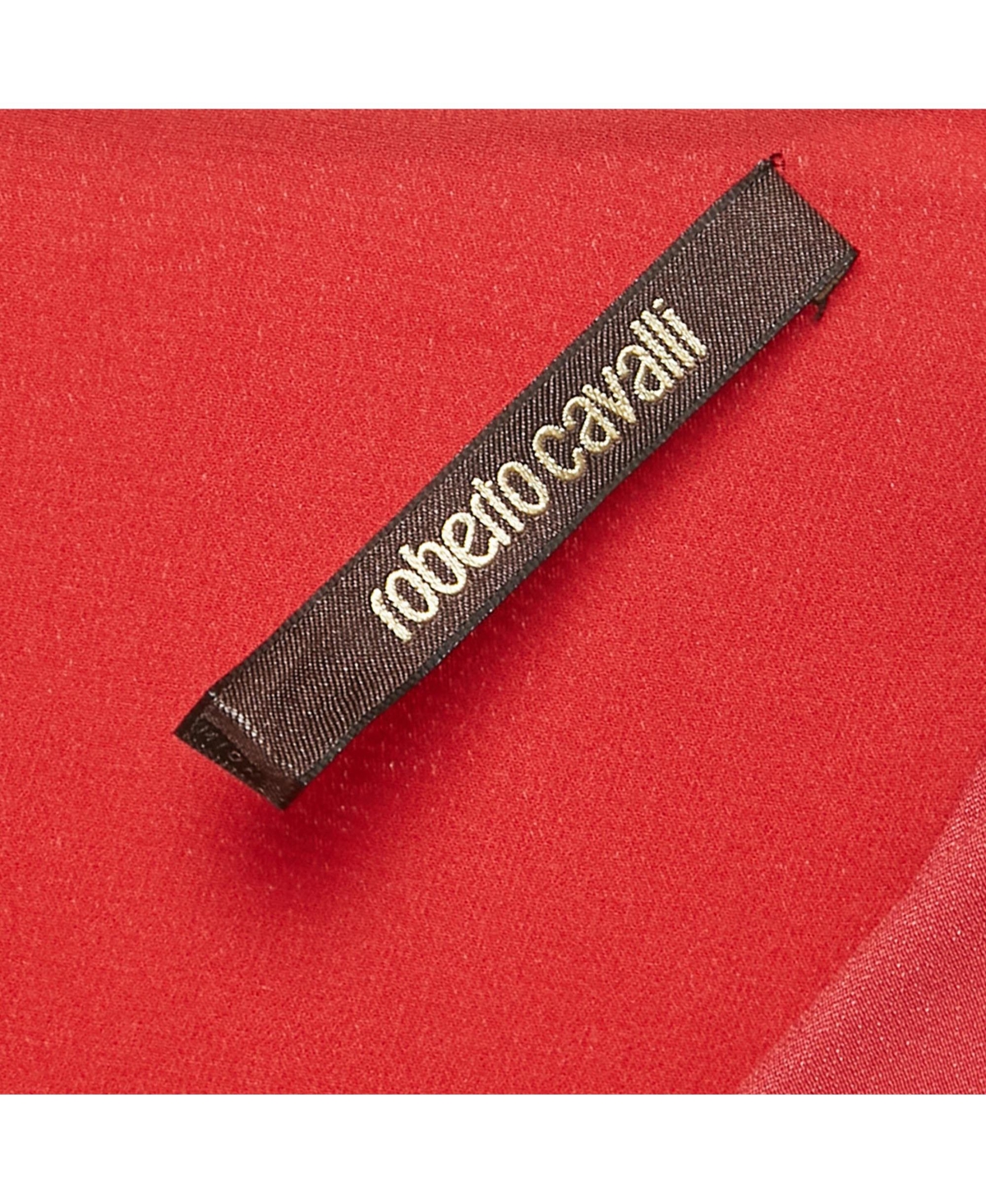 Pre-Owned Roberto Cavalli Women's Red Crepe Ruched Slit Maxi Dress