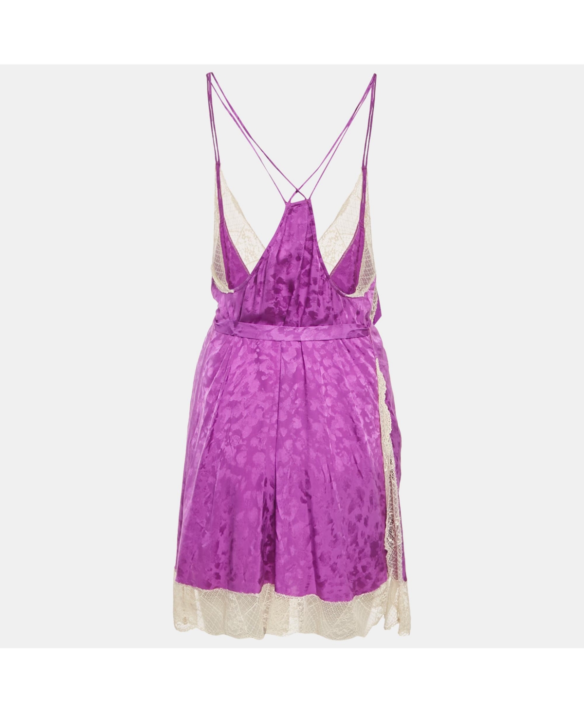 Pre-Owned Zadig & Voltaire Women's Purple Silk Jacquard Belted Cathy Leo Camisole