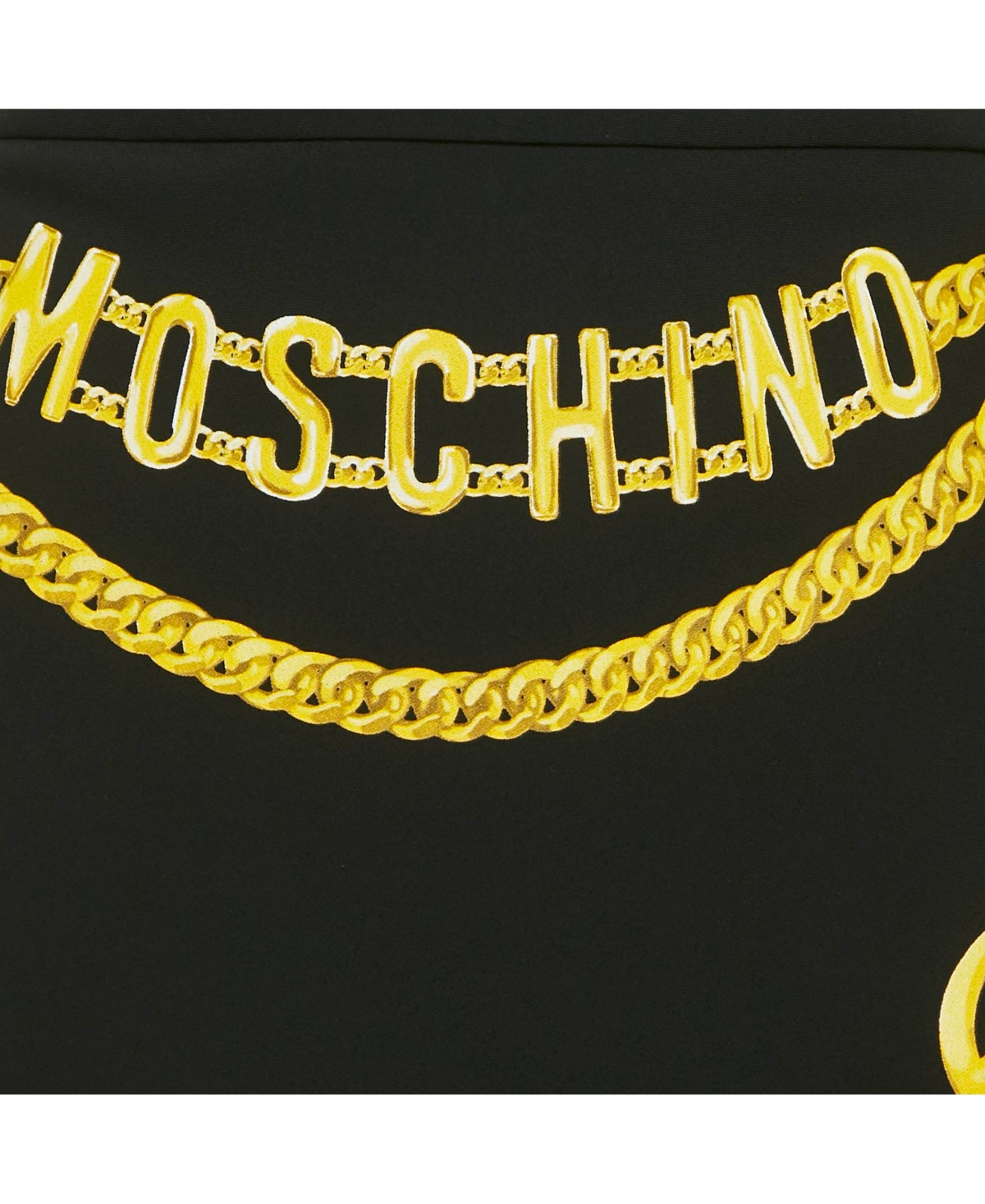 Pre-Owned Moschino Women's Couture Black Logo & Chain Print Crepe Mini Skirt