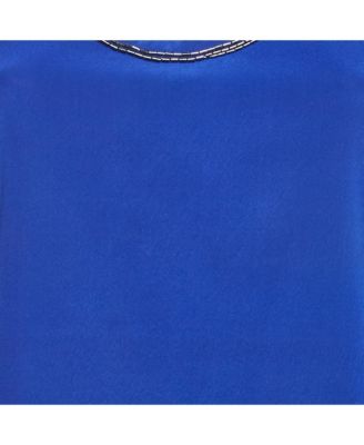 Women's Beige Cotton And Modal Faux Feather Detail T-Shirt