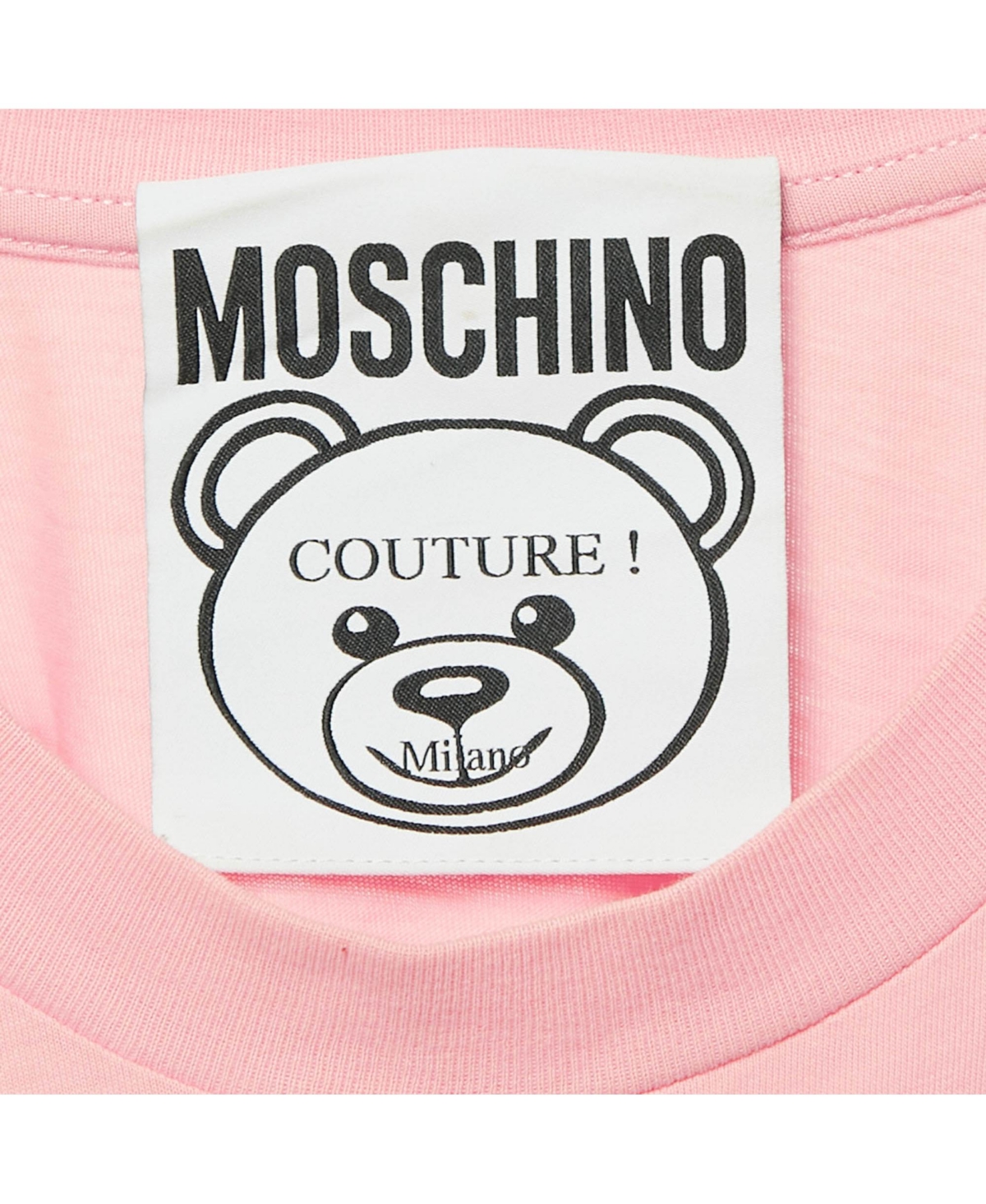 Pre-Owned Moschino Women's Couture Glitter Teddy Applique Cotton T-Shirt