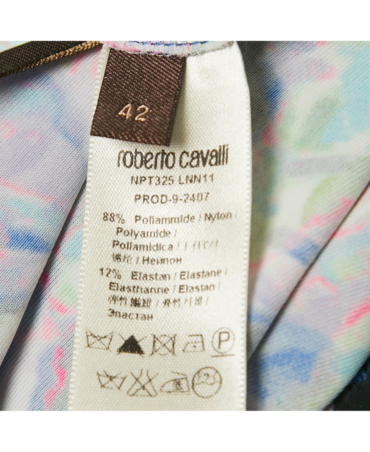 Pre-Owned Roberto Cavalli Women's Purple Printed Jersey Maxi Skirt