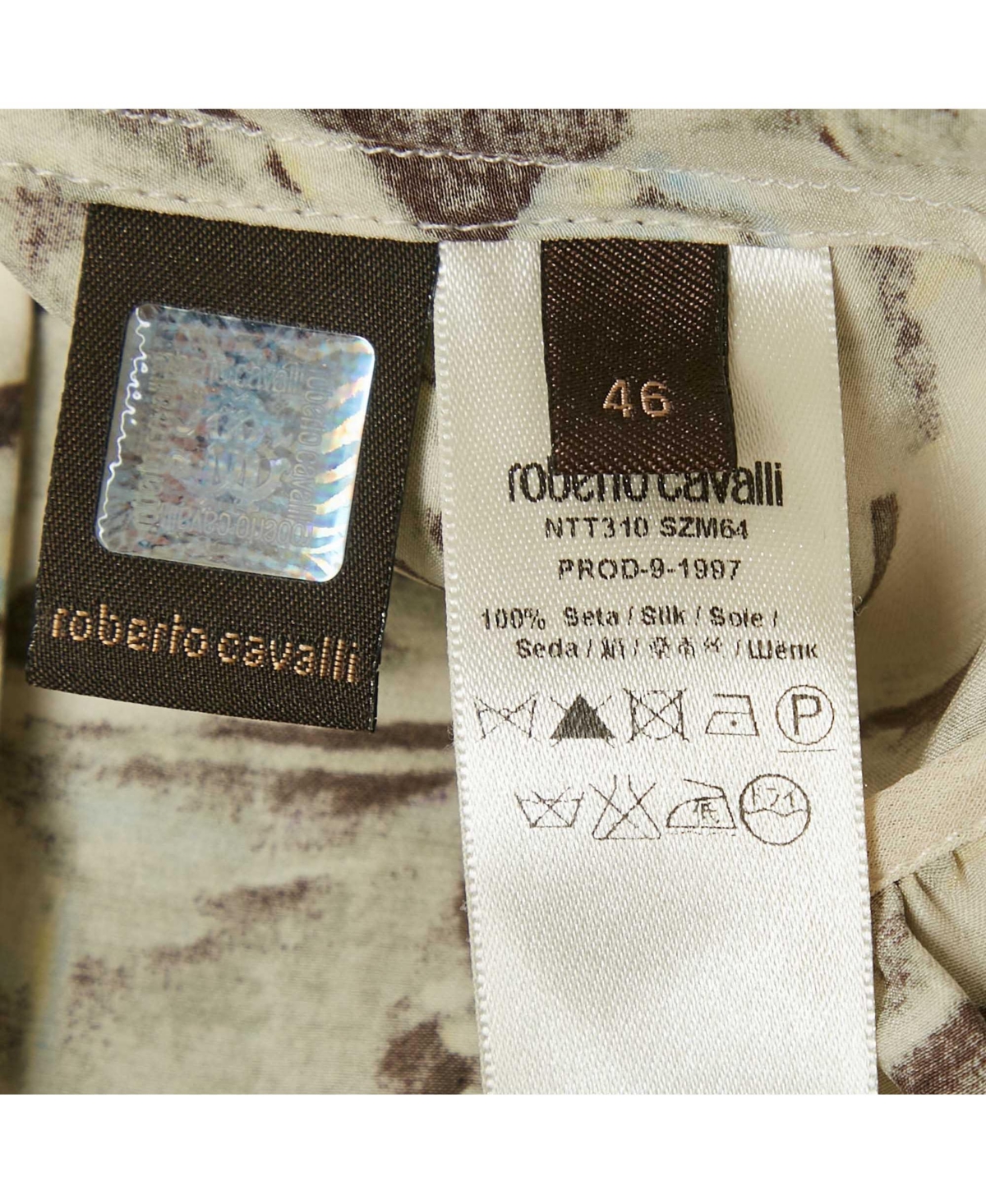 Pre-Owned Roberto Cavalli Women's Multicolor Printed Silk Maxi Skirt