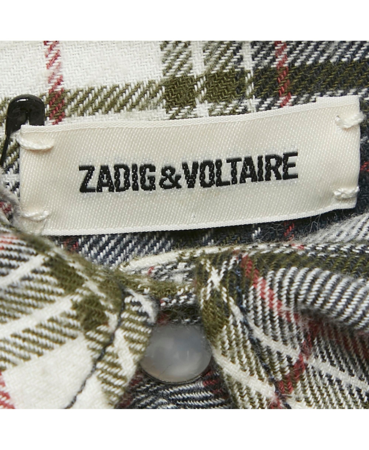 Pre-Owned Zadig & Voltaire Women's Green Checks Cotton Trissy Carreaux Shirt