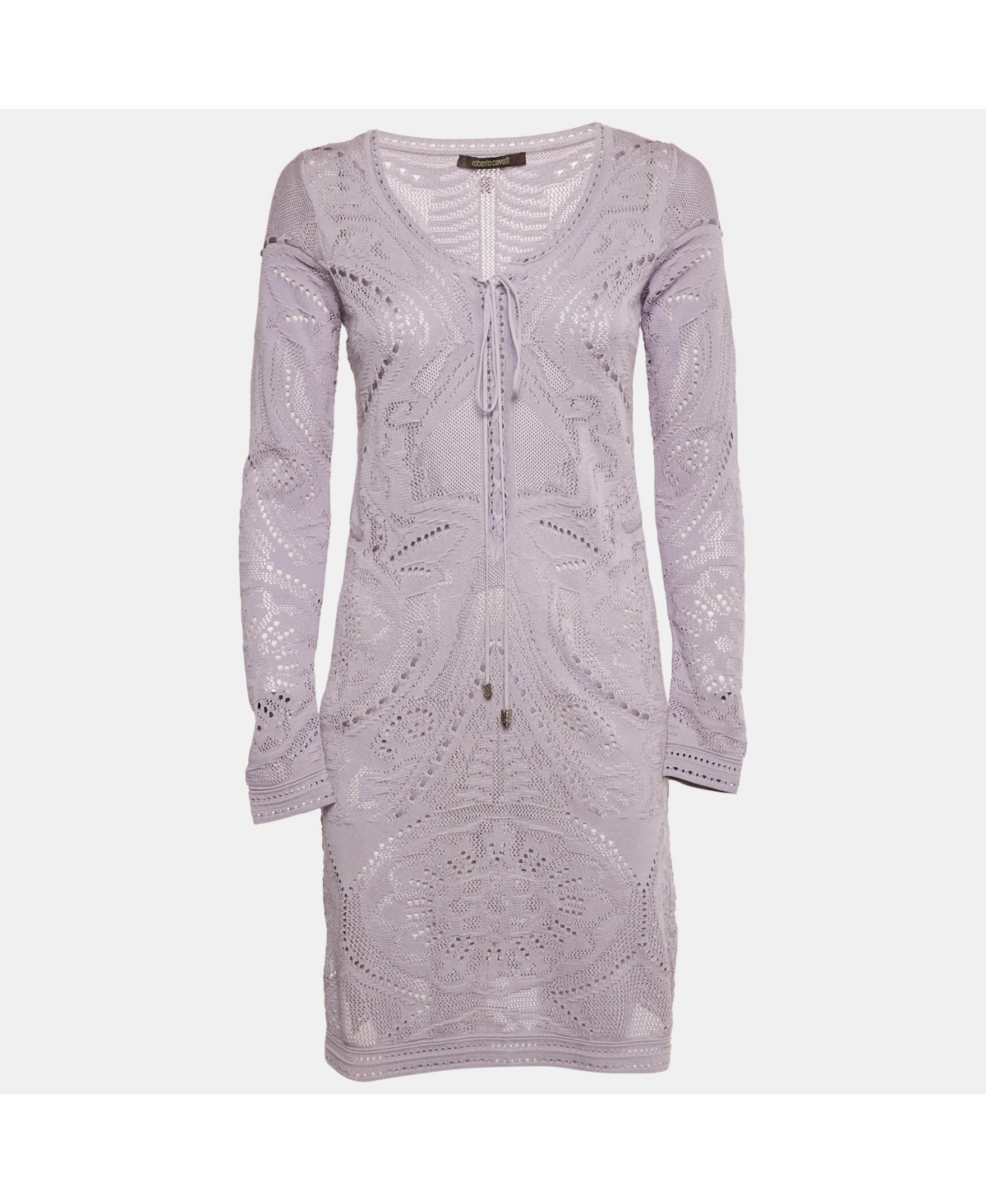 Pre-Owned Roberto Cavalli Women's Lavender Knit Mini Dress