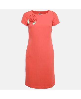 red chiffon shift dress Lace Applique Shift Dress with Chiffon Soutache and Crystals Ivory