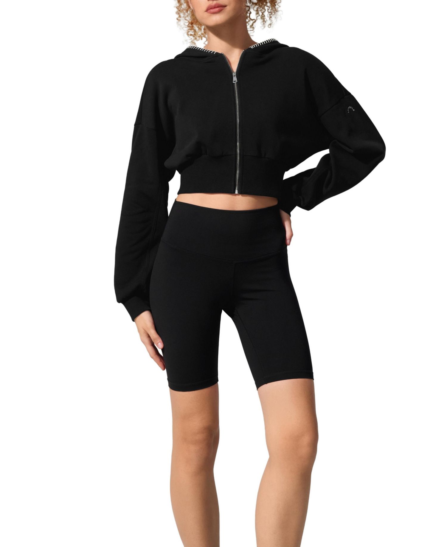 Women's Cropped Fit Seamflow Drift Full-Zip Front Closure Sweatshirt