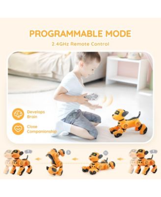 RC Robot Dog Toy, Talking Dancing Interactive Pet with Touch & Voice Remote Control, Programmable Robot for Kids