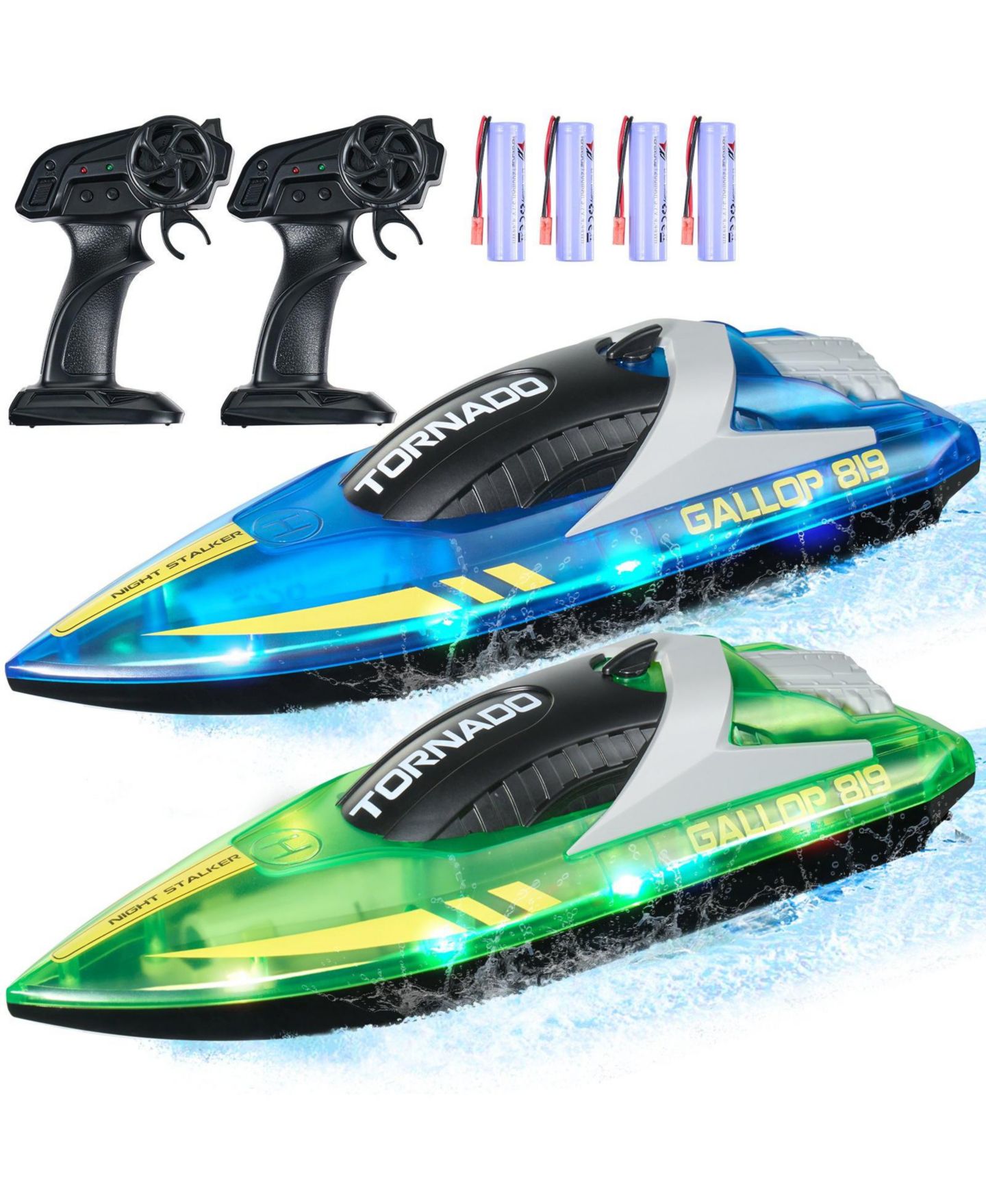 Детские игрушки Mecale 2-Pack Racing LED Waterproof RC Boats, цвет: Синий — фото 1