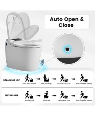 Smart One-Piece Bathroom Fixture With Heated Seat, Auto Flush, Wash, Dryer And Deodorizer