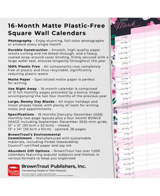 Mom's Family Planner | 2026 12 x 24 Inch (Hanging) Monthly Square Wall Calendar | Matte Paper and Sticker Sheet | Plastic-Free