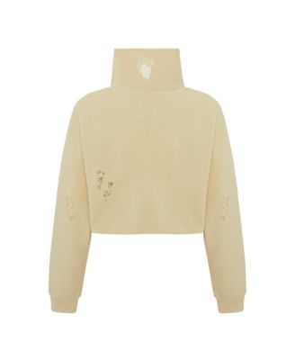 Women's Cotton Destroyed High-Neck Sweatshirt