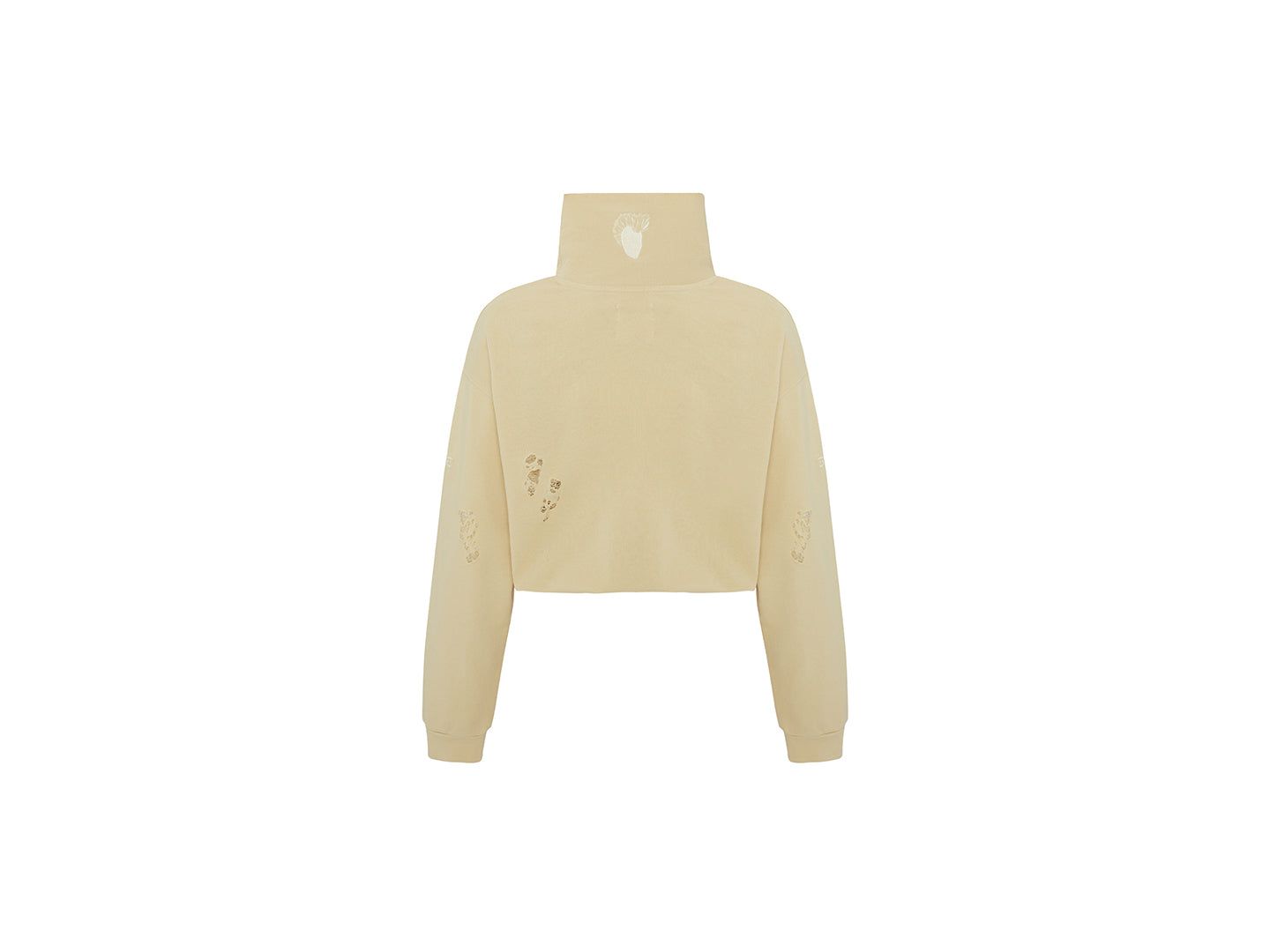 Женский топ PCFG Cotton Destroyed High Neck Sweat, цвет: Бежевый — фото 6