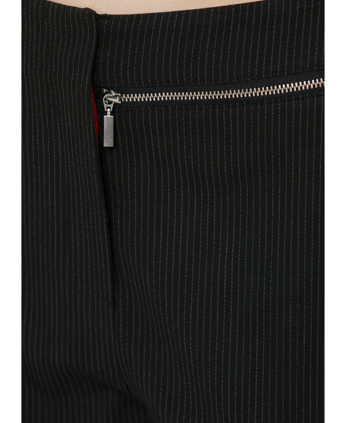 Pcfg Women's Striped Zip Detail Skinny Flare Pants