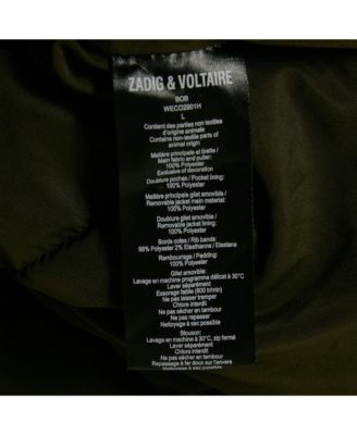 Men's Green Synthetic Detachable Lining Bob Parka Jacket