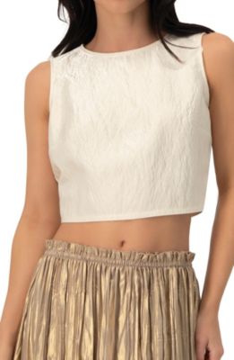 Women's Cropped Sleeveless Top with Back Zip