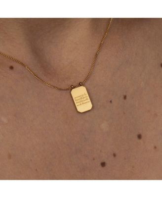 Powerful Beautiful Brilliant And Brave Note To Self Necklace Yellow Gold