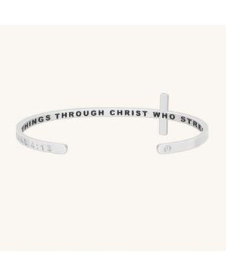 Mantra The Cross Bracelet / Romans 12:12 - Silver / philippians 4:13