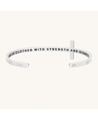 Mantra The Cross Bracelet / Romans 12:12 - Silver / proverbs 31:25