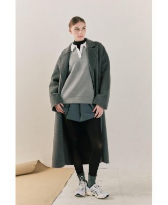 Women's Double Breasted Handmade Blend Maxi Coat