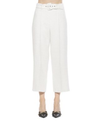Women's Caden Tweed Belted Wide Leg Pants
