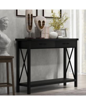 Console Table with Storage Industrial Drawers-43 Entryway, Narrow Long Sofa Living Room, Couch, Hallway, Foyer, Kitchen Counter