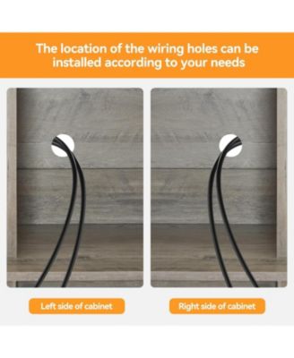 70" Farmhouse Bar Cabinet with Sliding Barn Door, Storage Shelves, Wine and Glass Rack, Sideboard for Kitchen and Dining Room, Gray