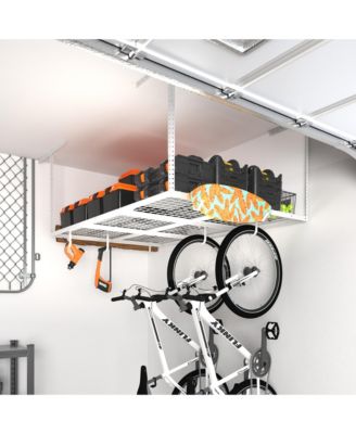 OHK Series Ceiling Mounted Overhead Garage Storage Rack, White — 48" X 72"