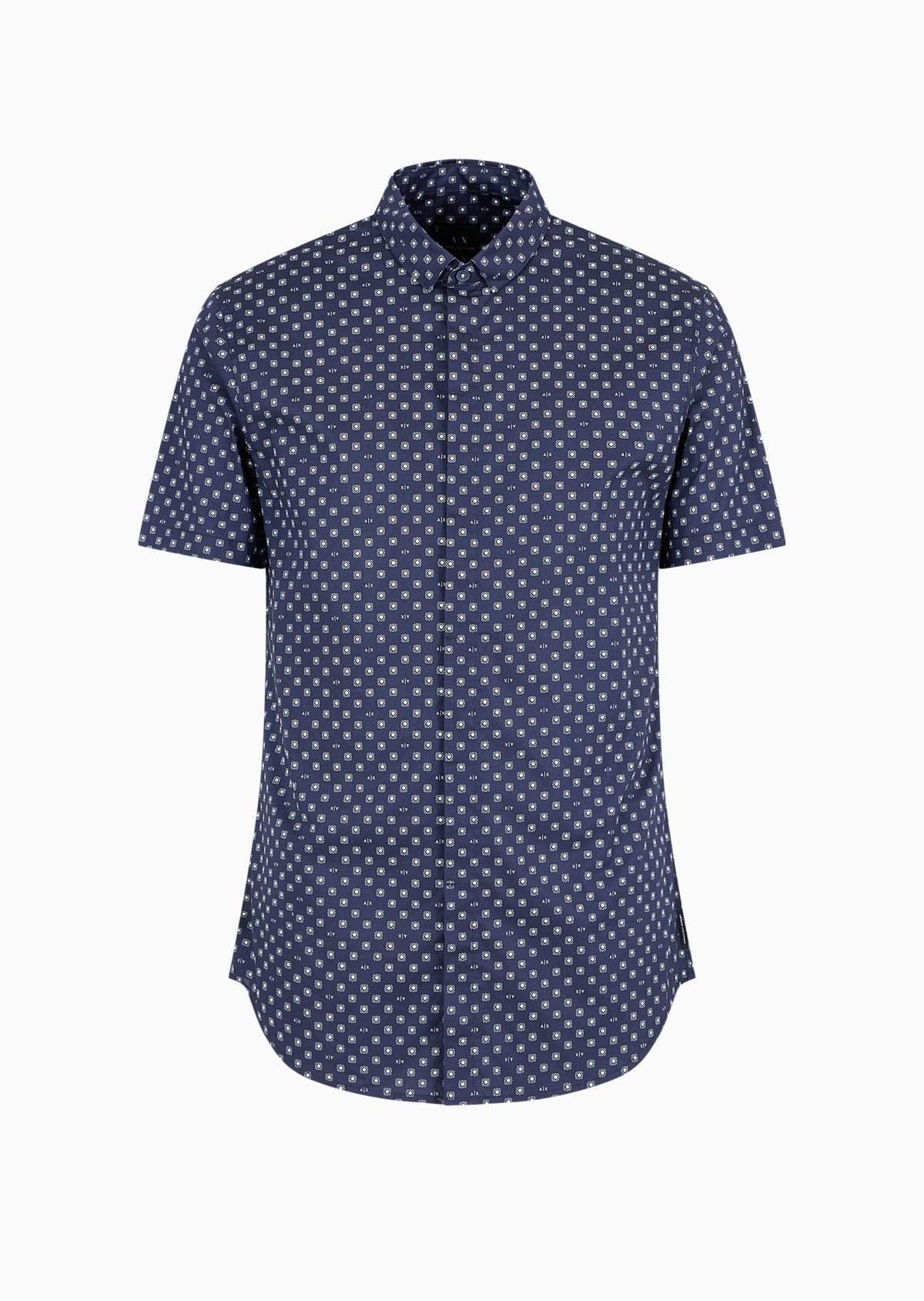 A|X Armani Exchange Men's Slim-Fit Tonal Geo Logo-Print Button-Down Shirt