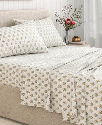 Ultra-Soft Turkish Cotton Flannel Winter Floral Print Sheet Set