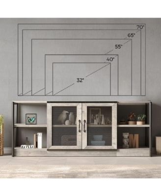 63 Inch TV Stand, Industrial Entertainment Center TV Media Console Cabinet