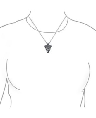 Animal Bull Head Pendant Necklace Antiqued Sterling Silver