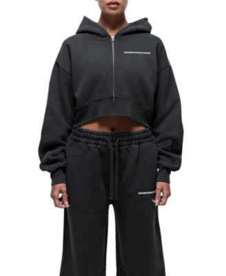 Women's Vintage Crop Zip Hoodie