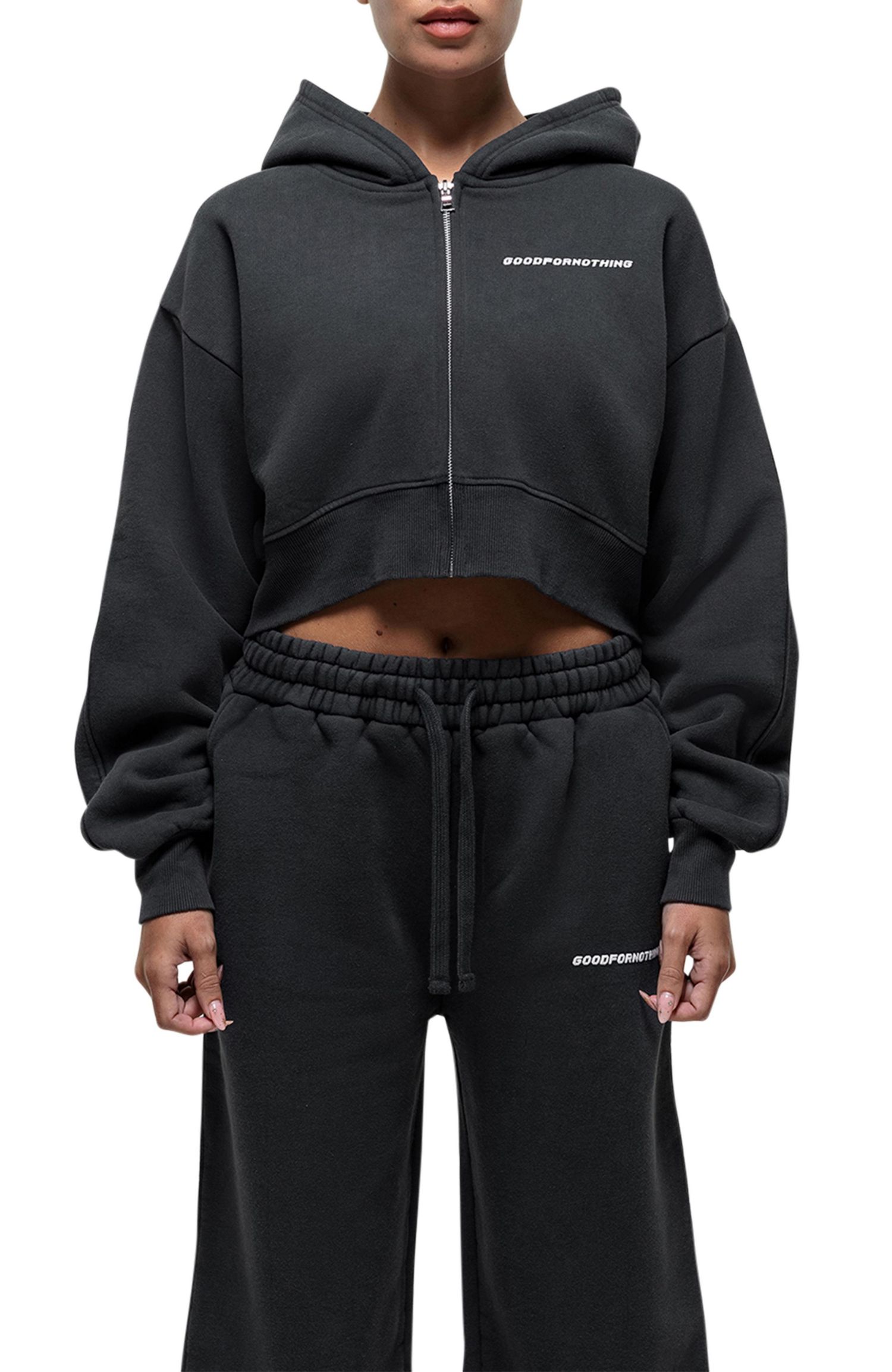 Women's Vintage Crop Zip Hoodie