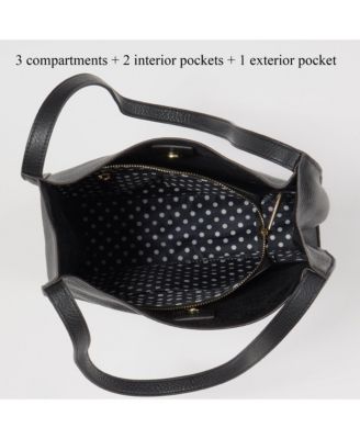 Pebbled Leather Work Tote, Everyday Pebble Leather Shoulder Bag