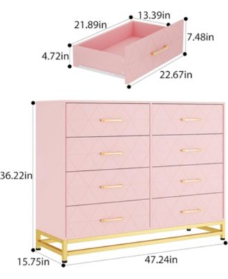 8-Drawer Dresser for Bedroom, Tall Chest with Soft-Close Glides, Metal Hardware, Anti-Tip Kit, Space-Saving Storage Organizer, 36.2" H